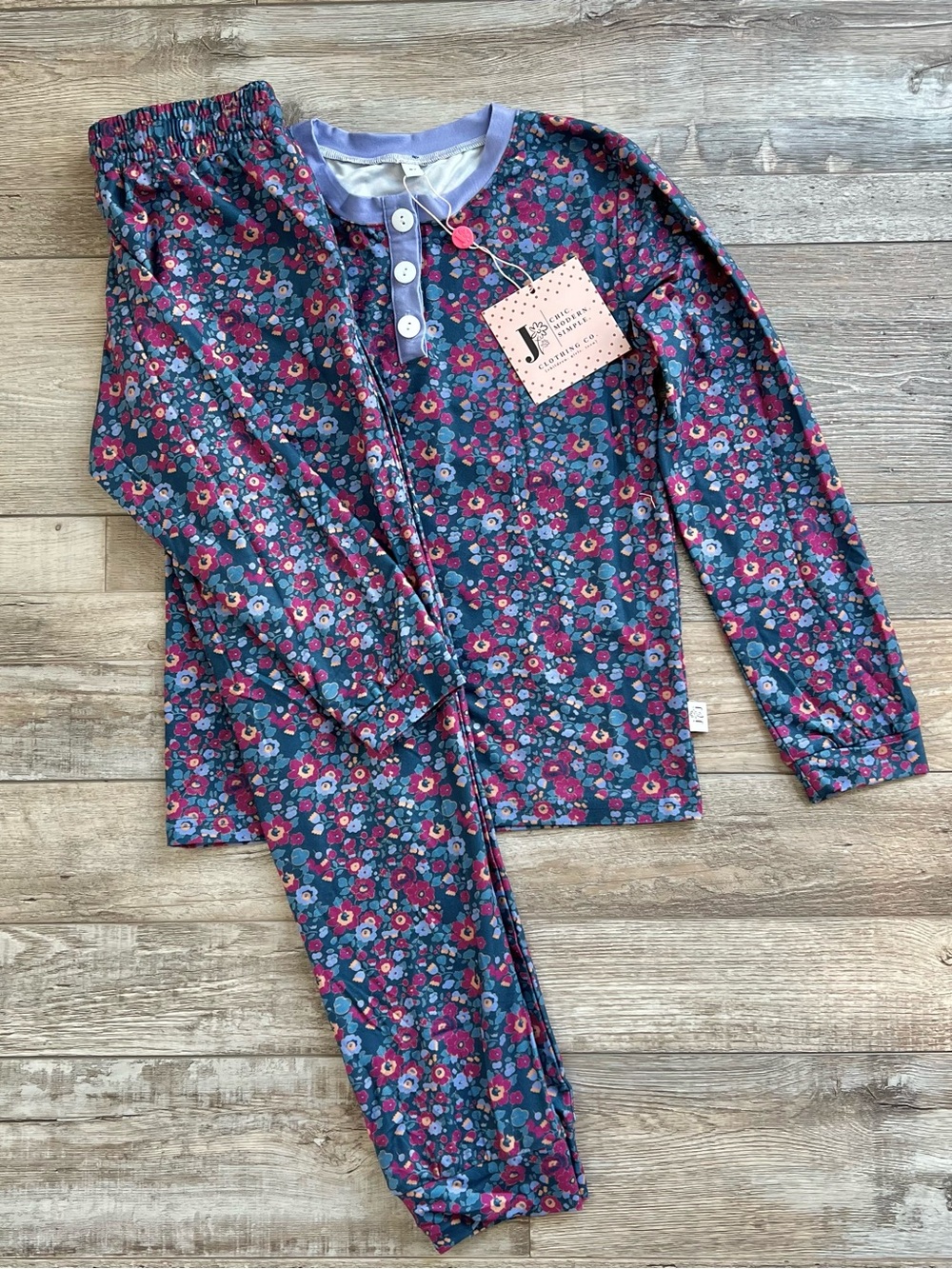 NWT Jane + Jo Girls Jogger Lounge Set in Winterberries Floral Size 8